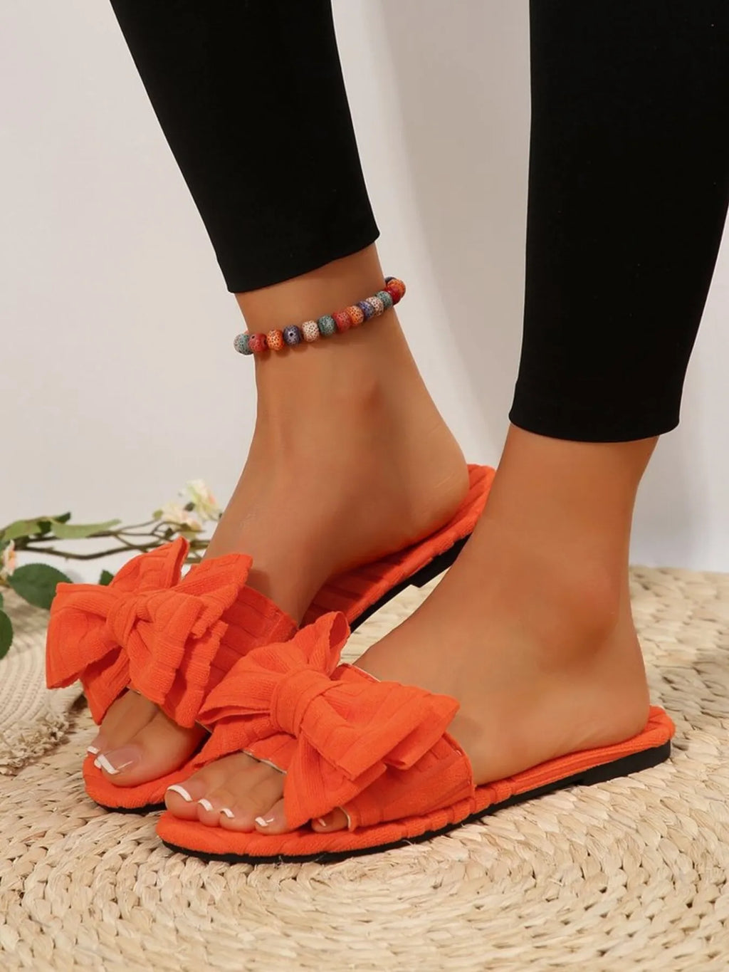 Bow Knot Open Toe Slippers