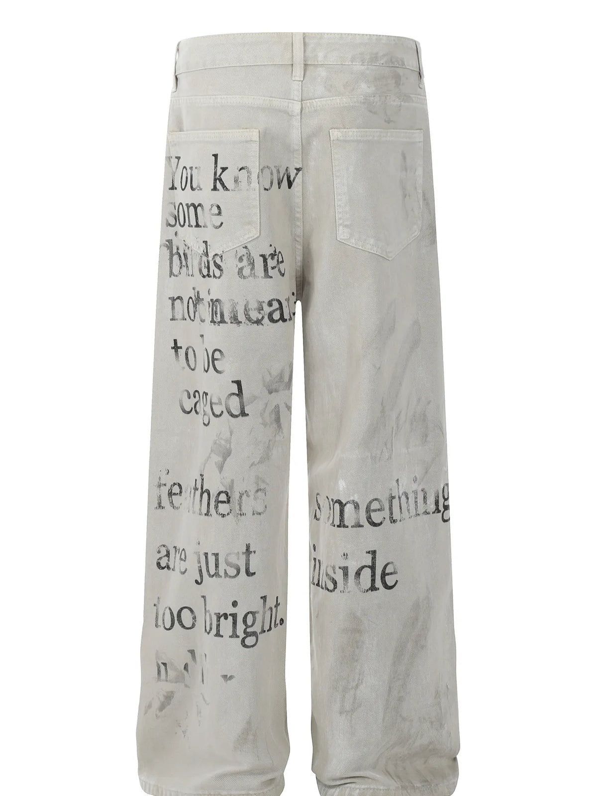 Men's Letter Wide Leg Jeans