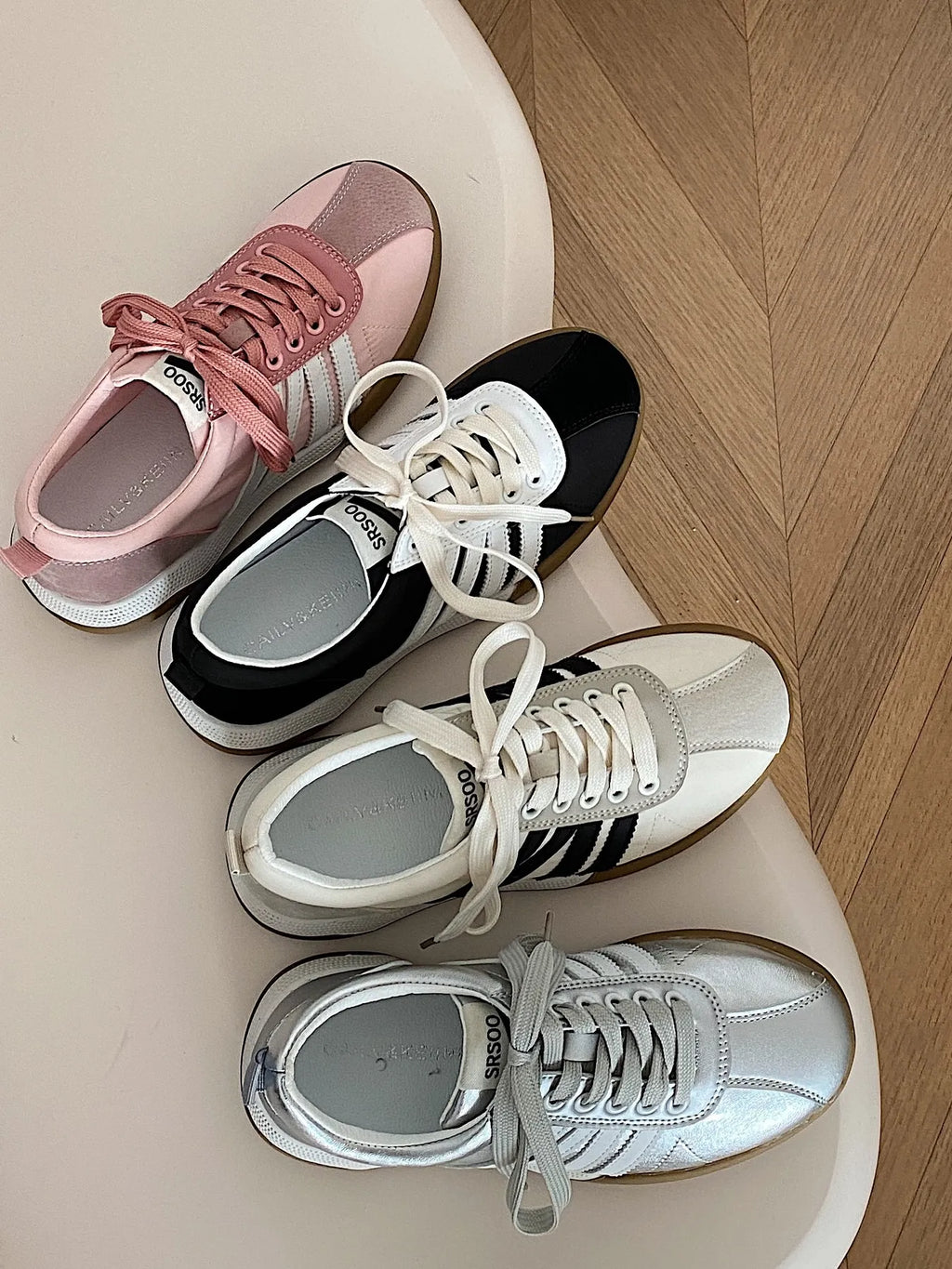 Striped Lace Up Sneakers