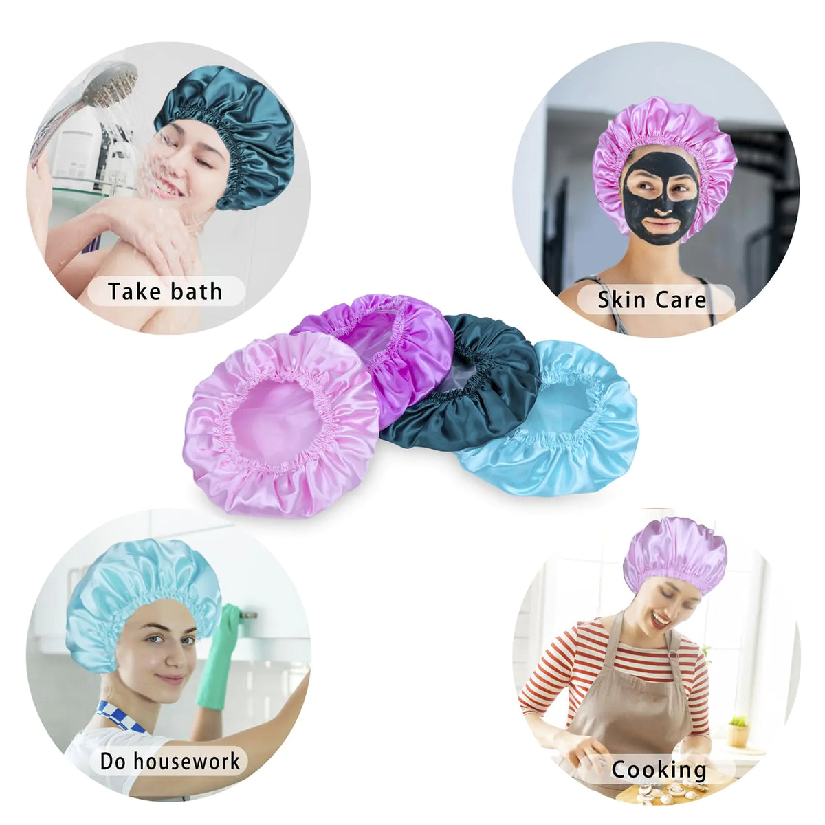 Reusable Double Waterproof Shower Cap