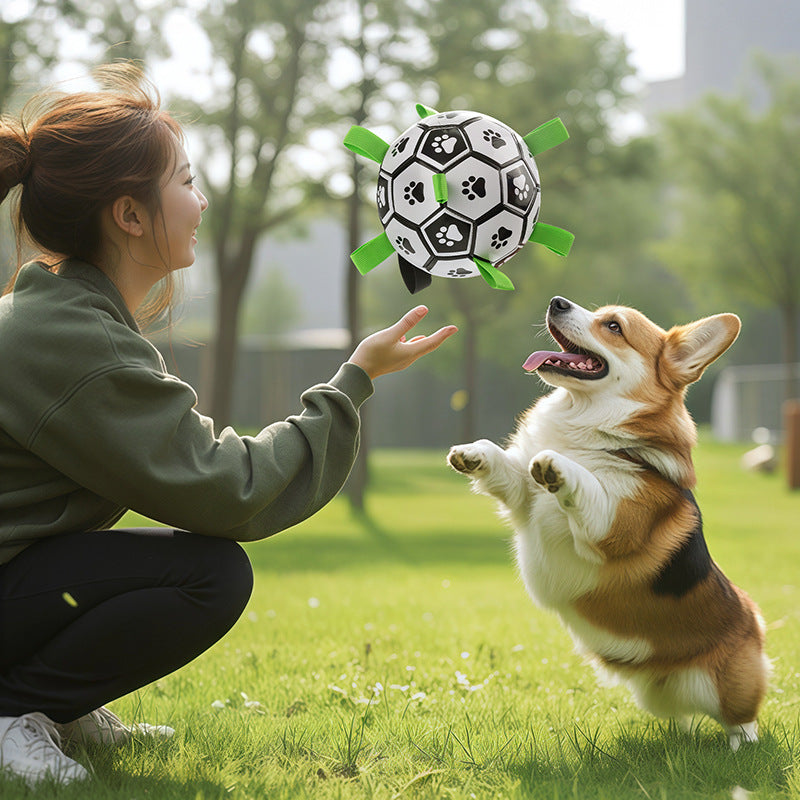 Dog Toy Ball for Teeth Cleaning and Durable Chewing Dog Soccer Ball for Outdoor Use