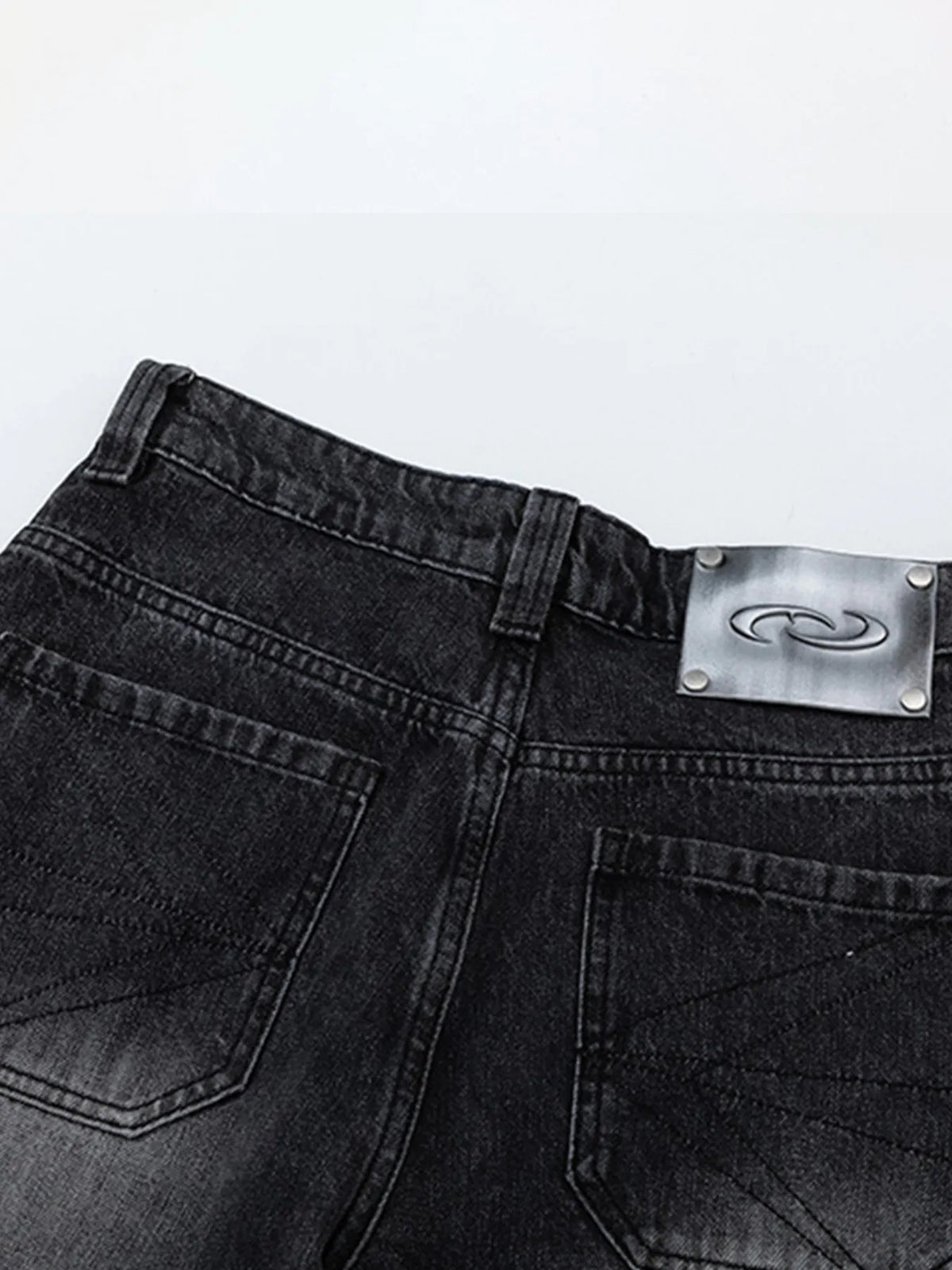 Men's High-Waisted Wide Leg Wash Jeans