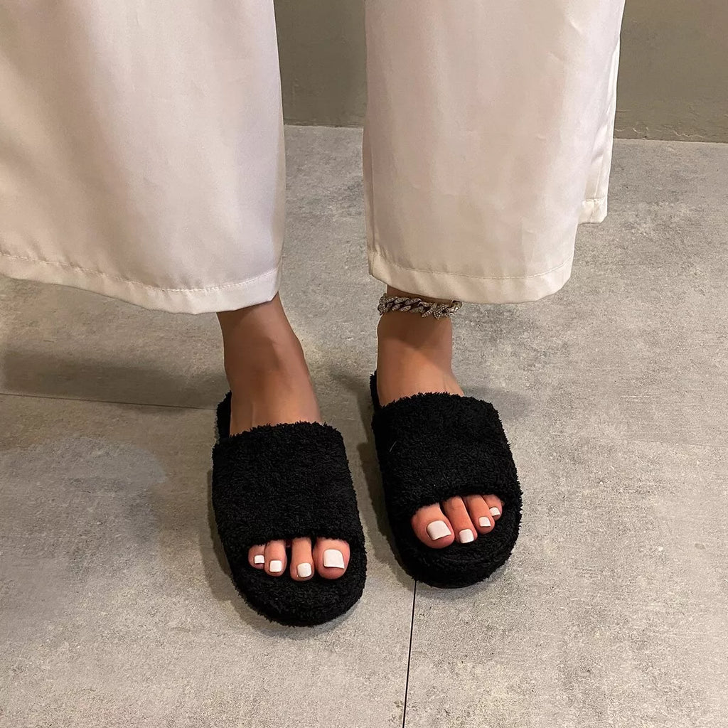 Open Toe Platform Slippers