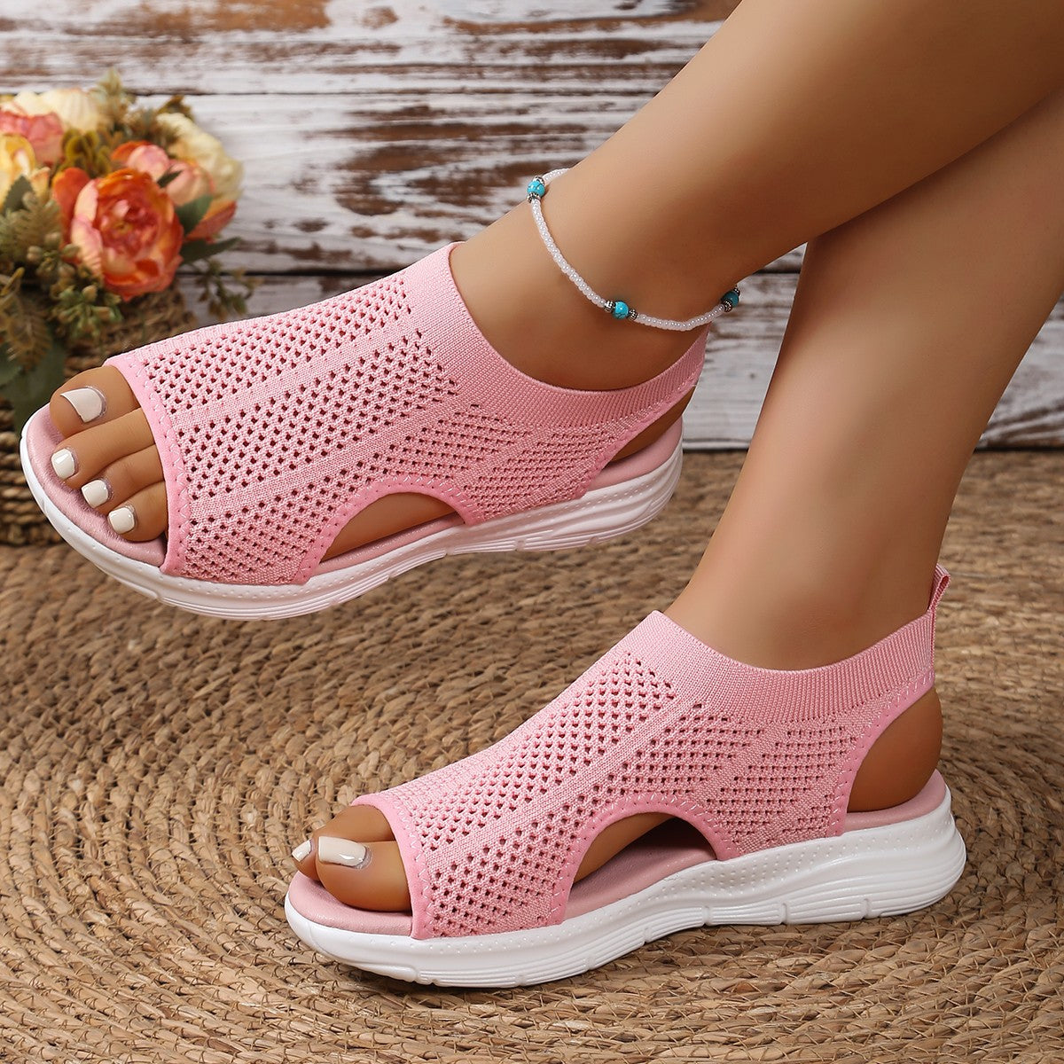 Breathable Mesh Open Toe Sandals
