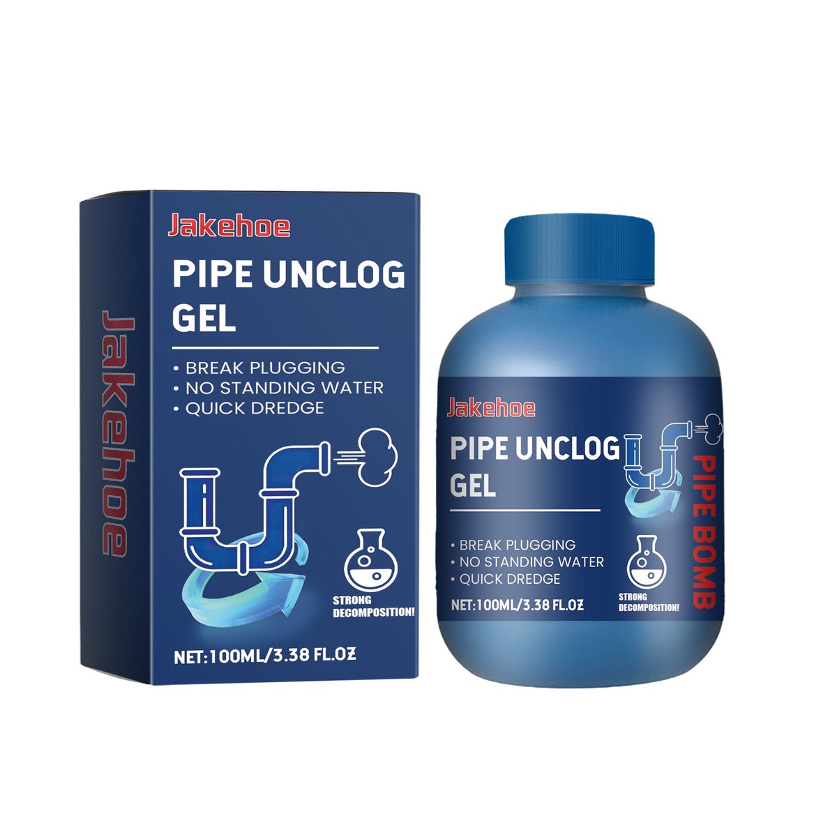 Pipe Unclog Gel, Sewer Multi-Effect Dissolving Pipe Obstruction Unblocking Agent