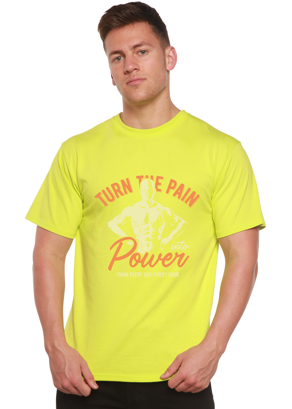 Turn The Pain Men's Bamboo Viscose/Organic Cotton Short Sleeve Graphic T-Shirt
