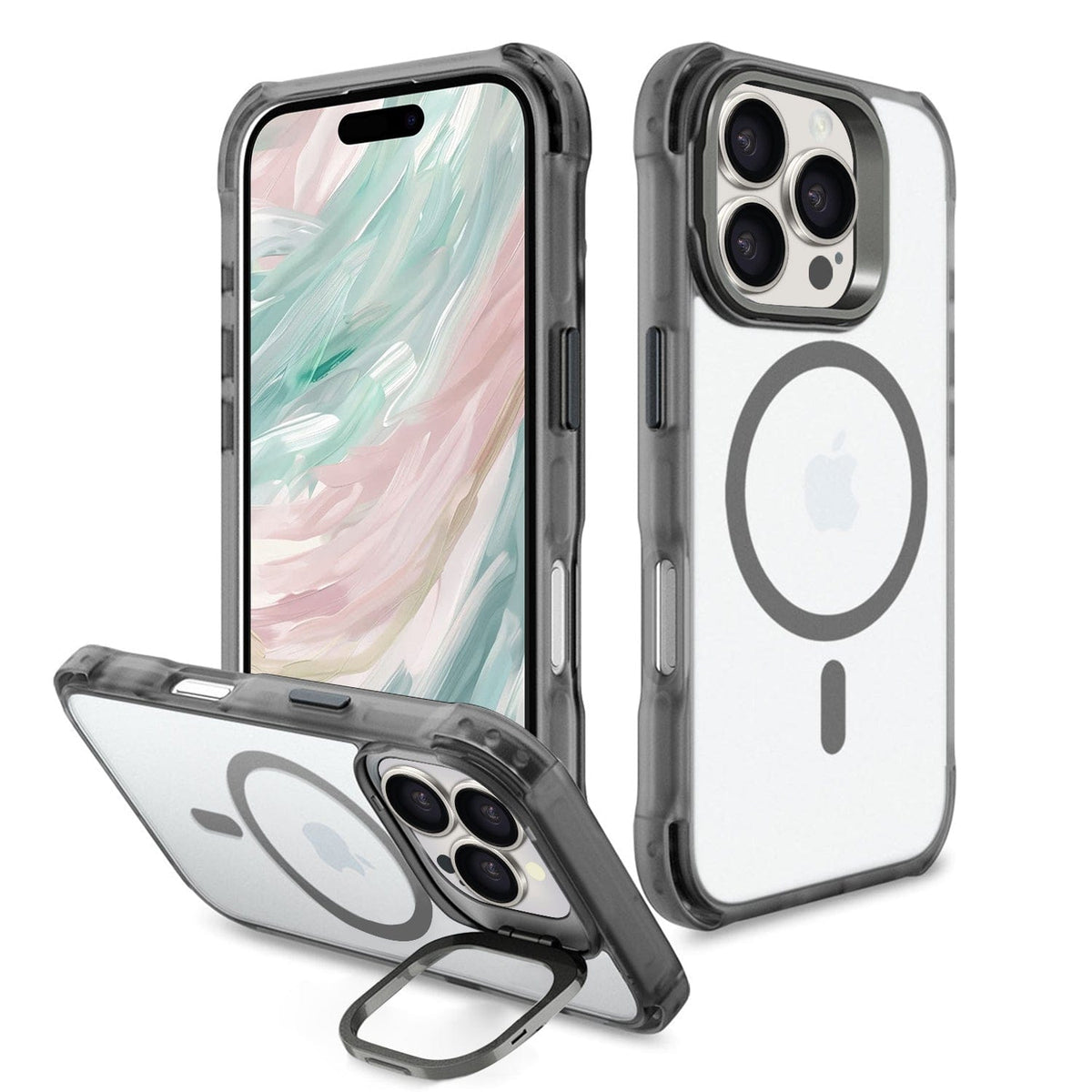 iPhone 16 Pro Max Clear Kickstand Case - Anti-Slip, Rugged, MagSafe | Venture Series