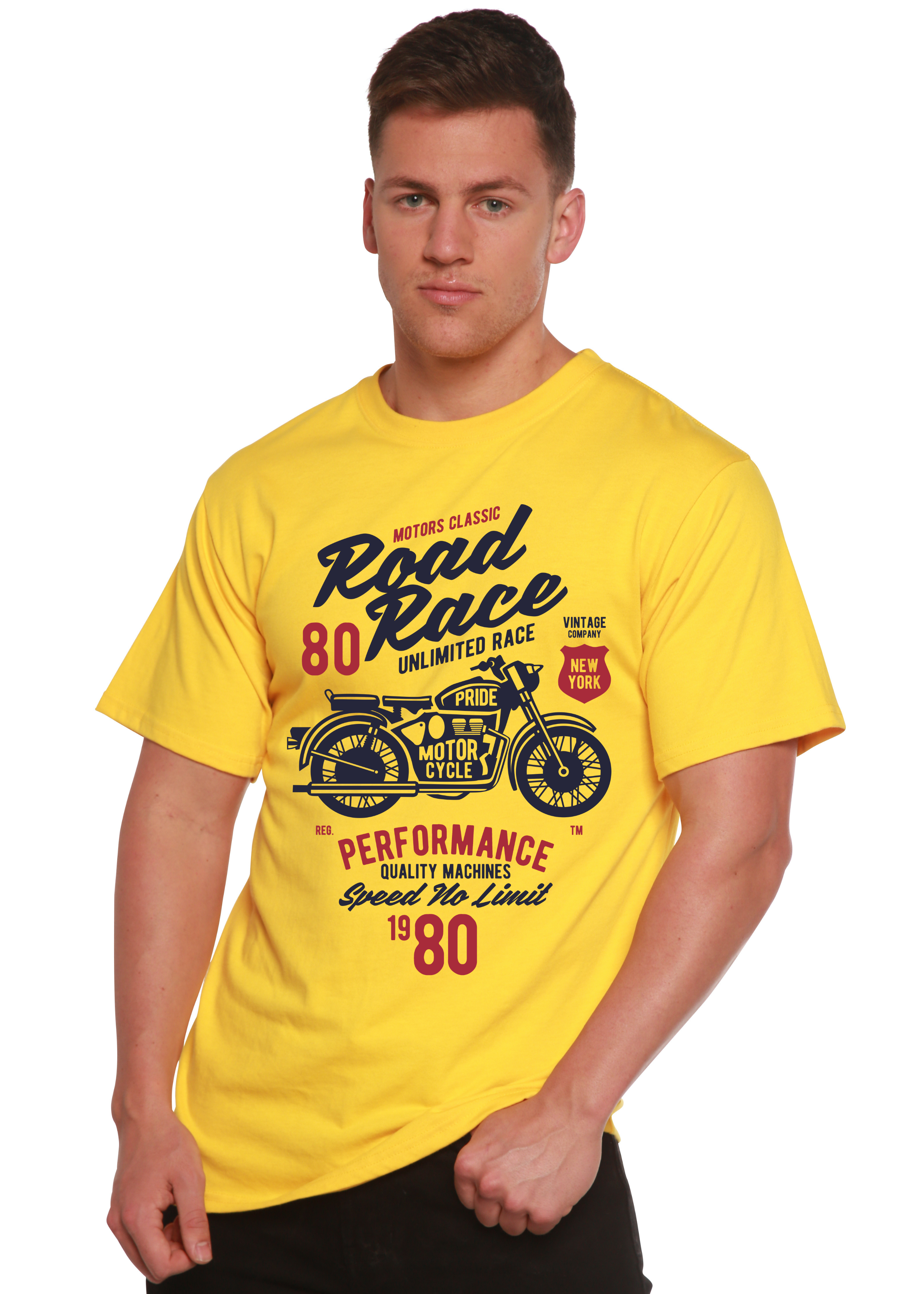 Road Race Motorcycles Spun Bamboo® Men's Bamboo Viscose/Organic Cotton Short Sleeve Graphic T-Shirt