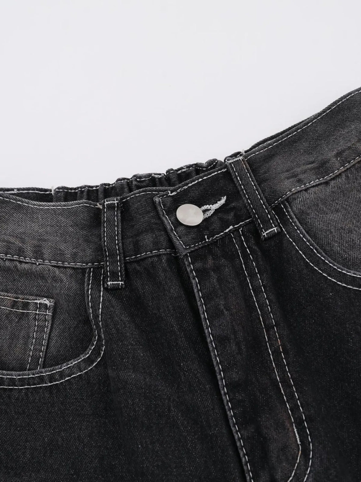 Men's Vintage Washed Wide Leg Denim Jeans