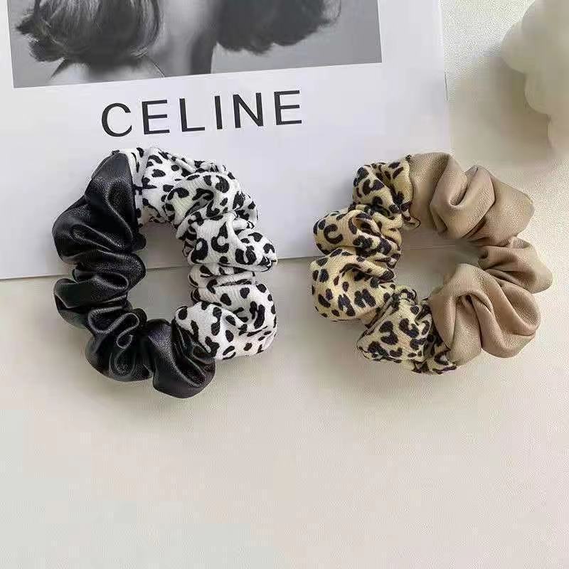 Leopard Print Color Block Hair Ring