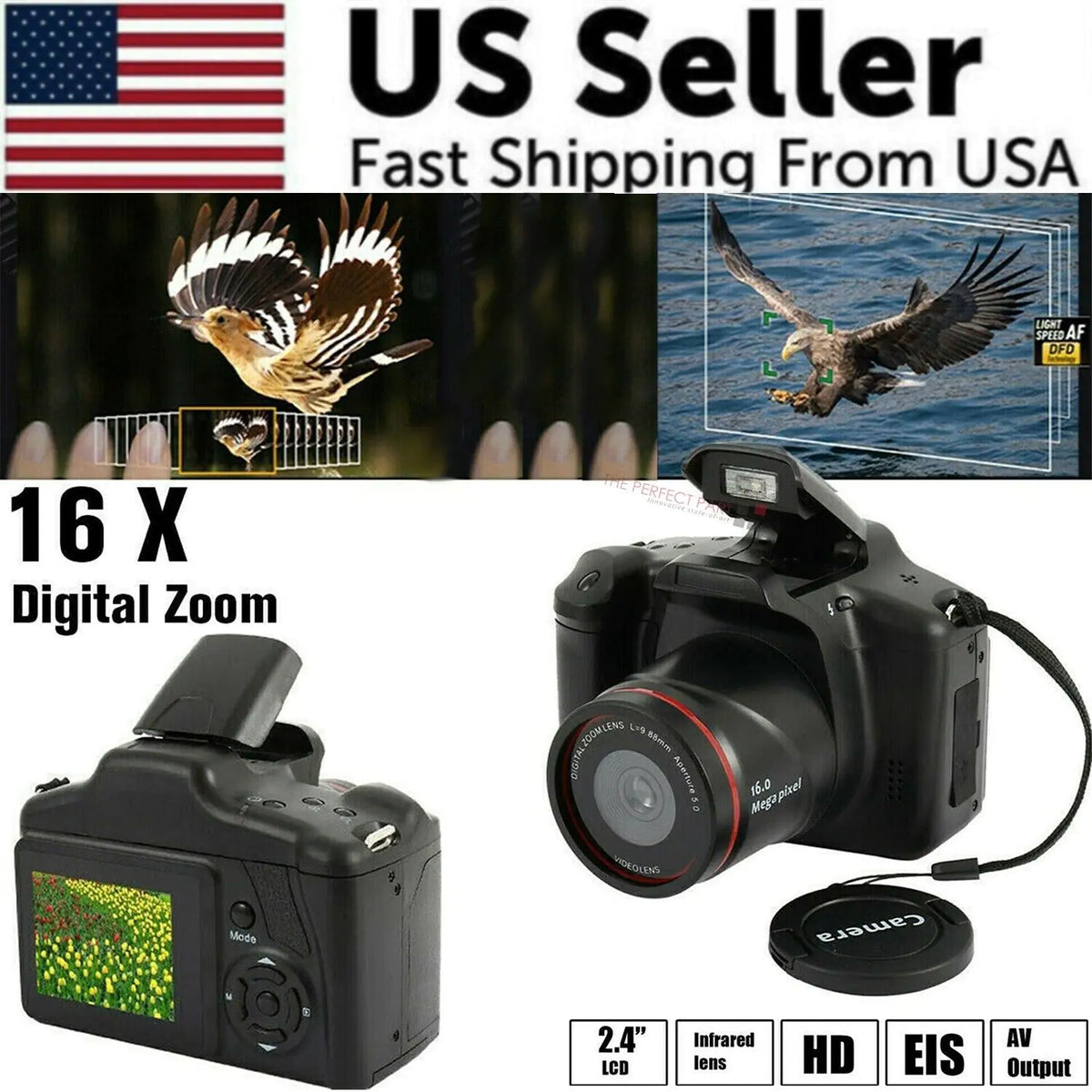 Digital Camera 3.0 TFT LCD Screen 16X Zoom HD 16MP 1080P