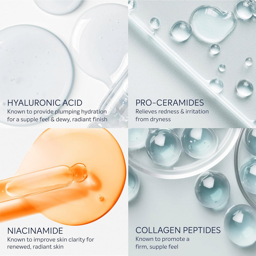 Dove Cream Serum Hyaluronic + Hydration for Extra Dry, Flaky Skin, with Pro-Ceramides, Niacinamide and Collagen Peptides Lotion, 8 oz
