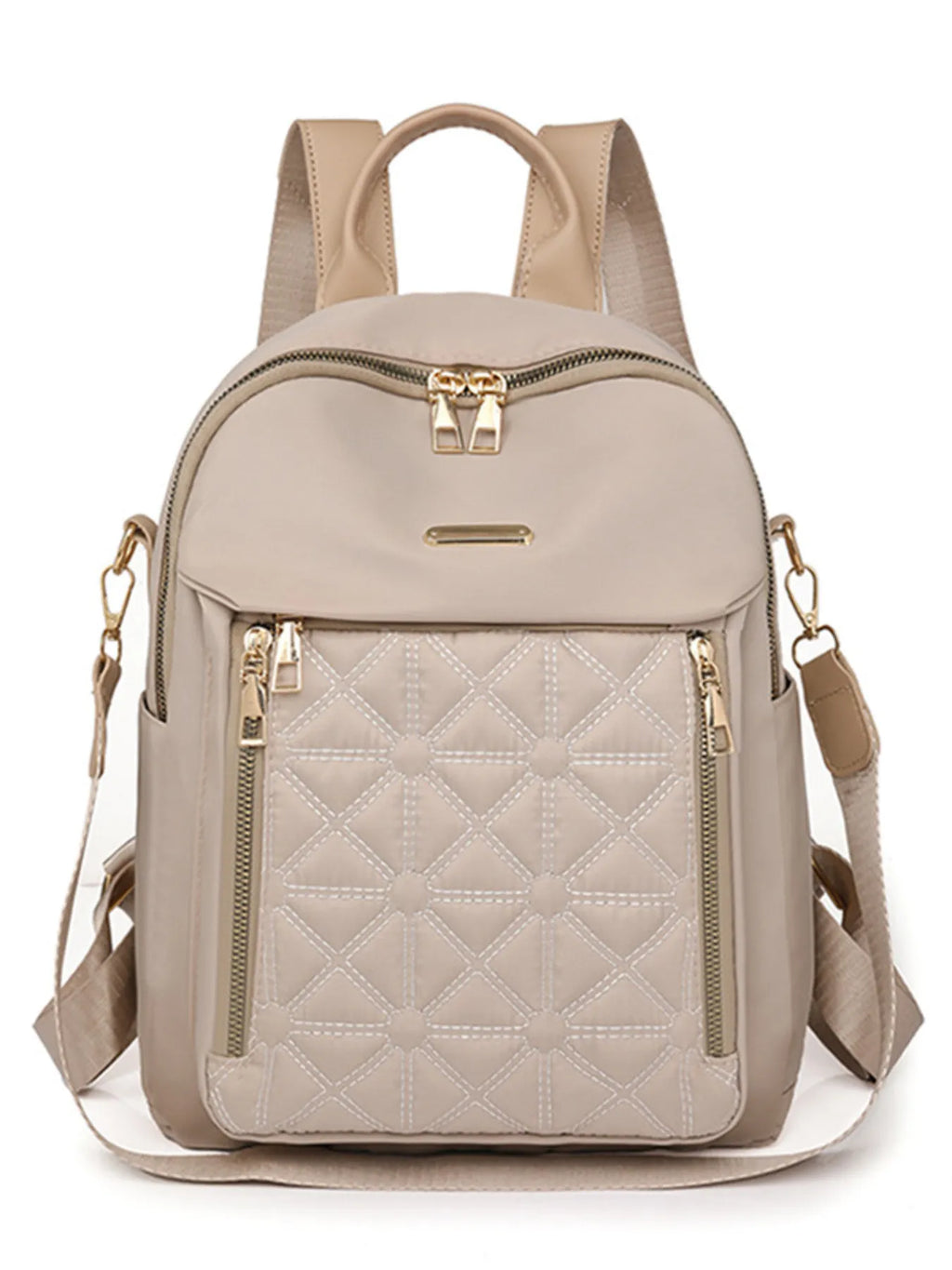 Quilted Oxford Cloth Backpack Bag