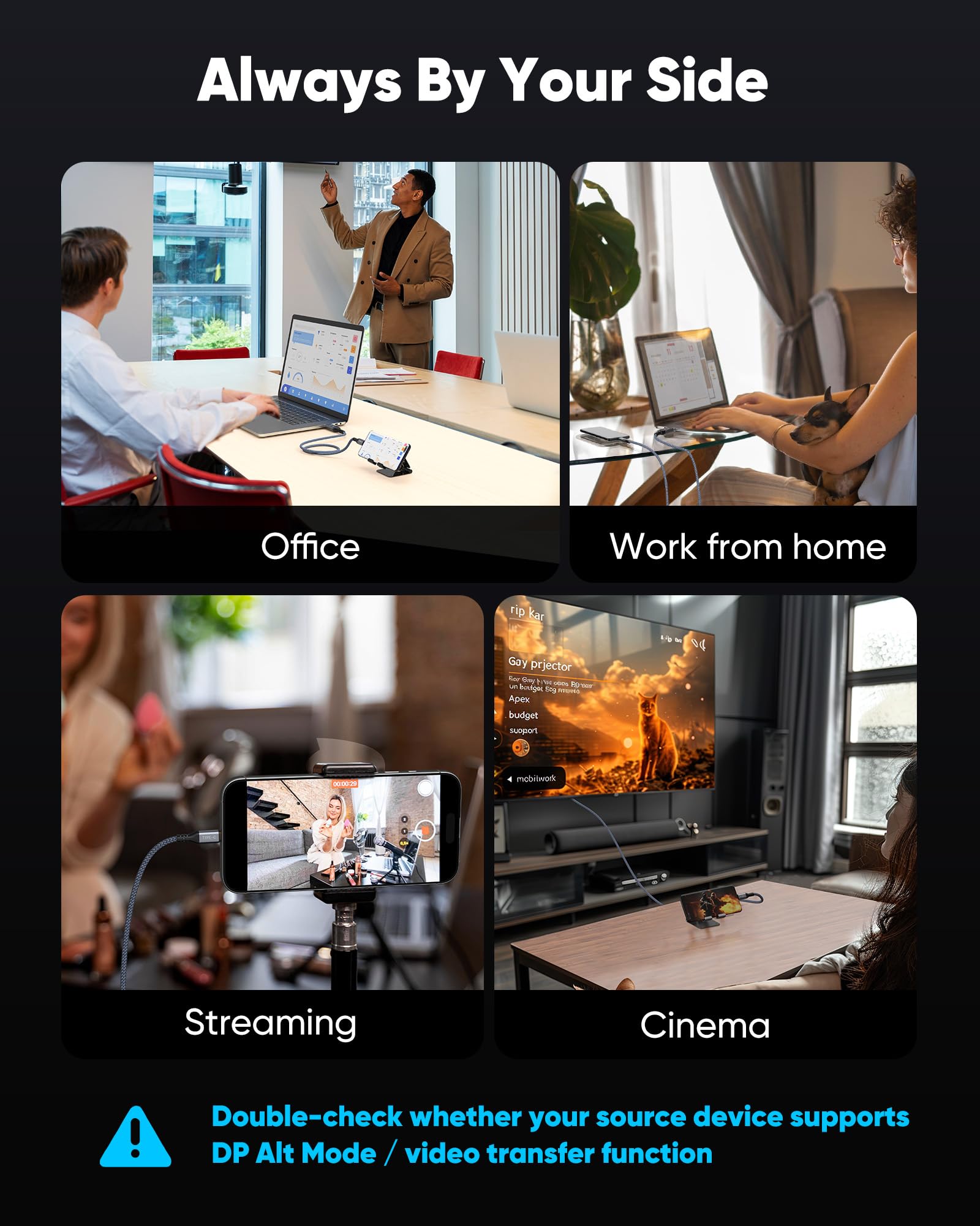 C To Hdmi Cable 6Ft(4K@60Hz), High Speed Type C To Hdmi 2.0 Braided Cord, Thunde