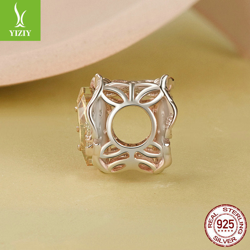 Yinziyun Original Ginkgo Butterfly DIY Bracelet Beads Forest Romantic Golden Butterfly s925 Pure Silver Beads