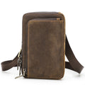 Retro Crazy Horse Men's Crossbody Phone Bag