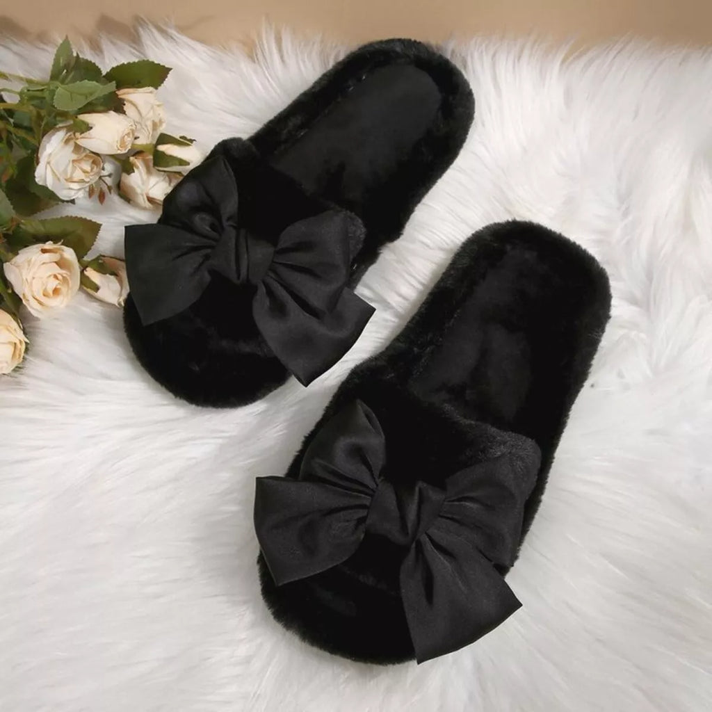 Bow Open Toe Flats Slippers