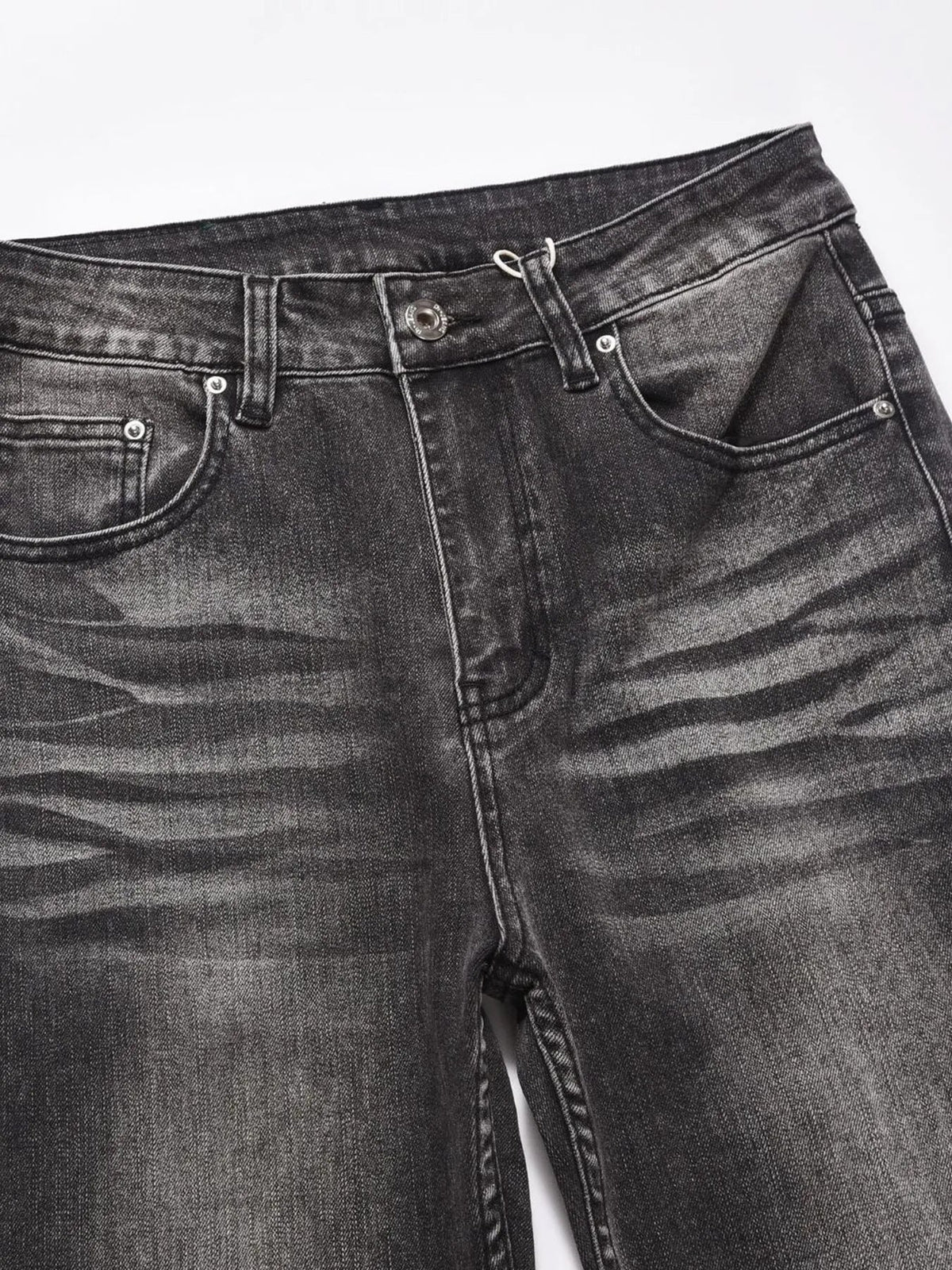 Men's Washed Straight-Leg Jeans