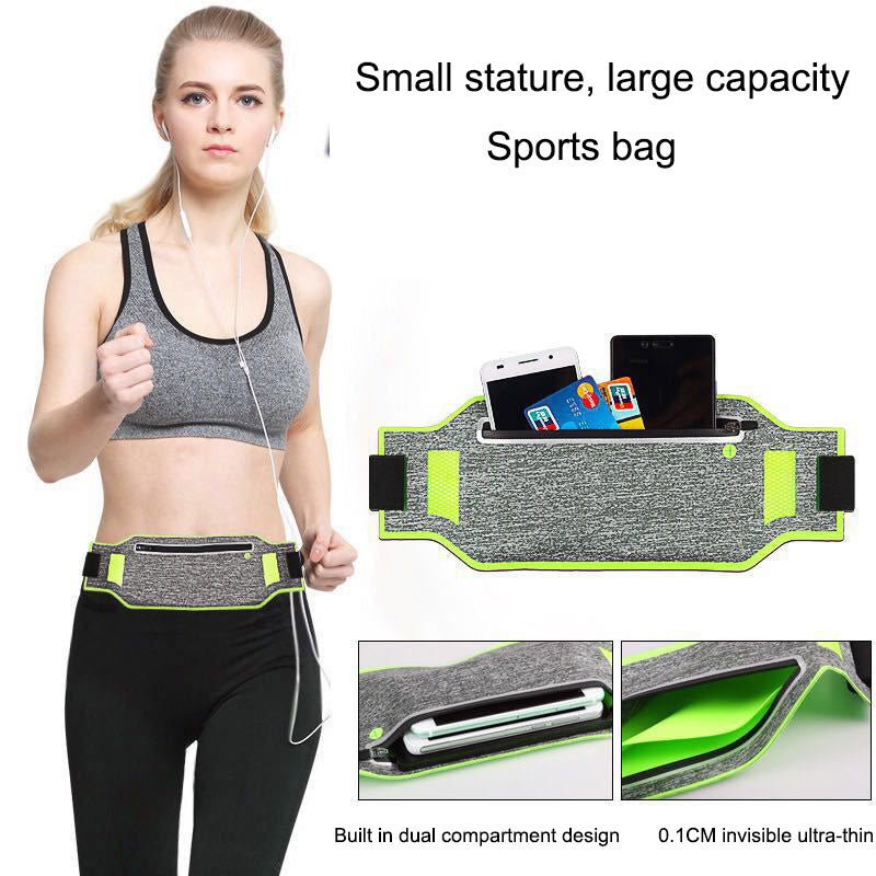 Outdoor unisex sports running mobile waist bag, waterproof Lycra close fitting ultra-thin waist bag