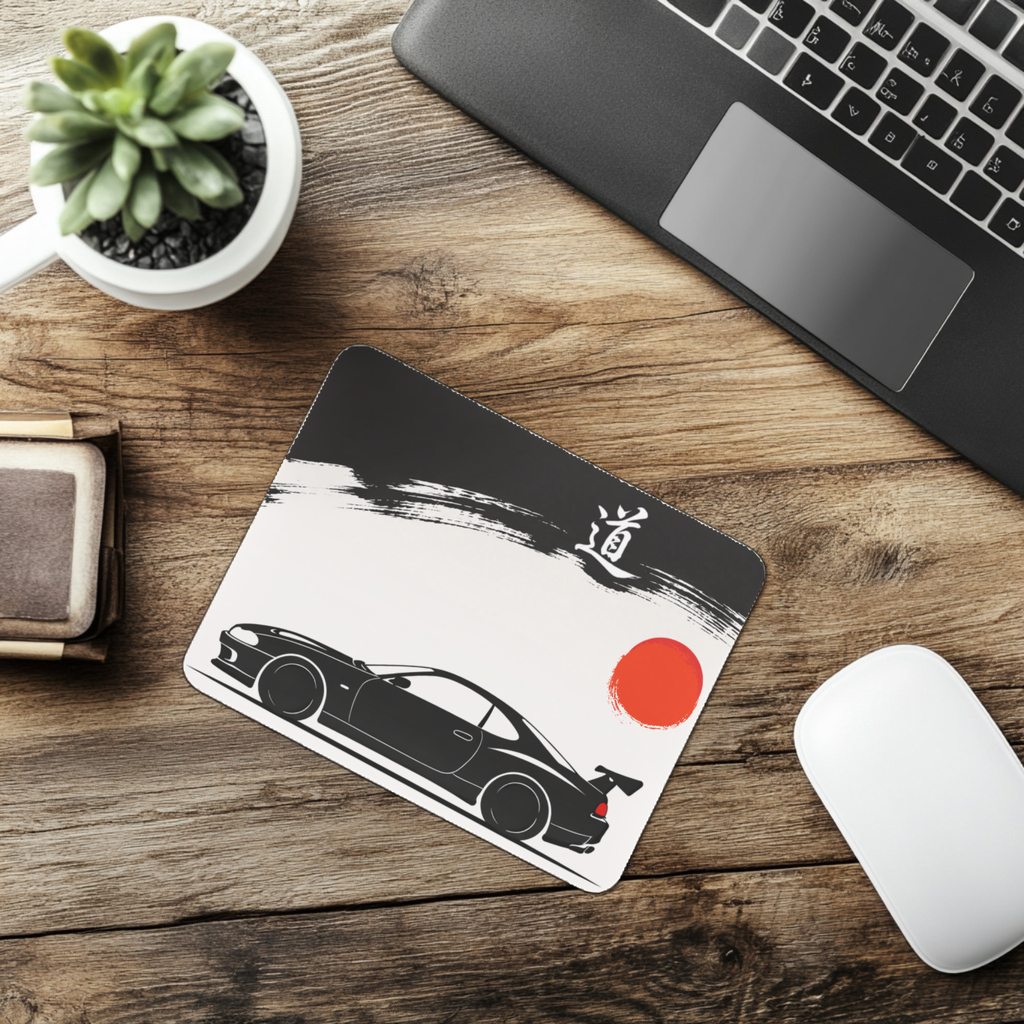 Japanese Drift Art Desk Mat / Mouse Pad – Minimalist JDM Car Design