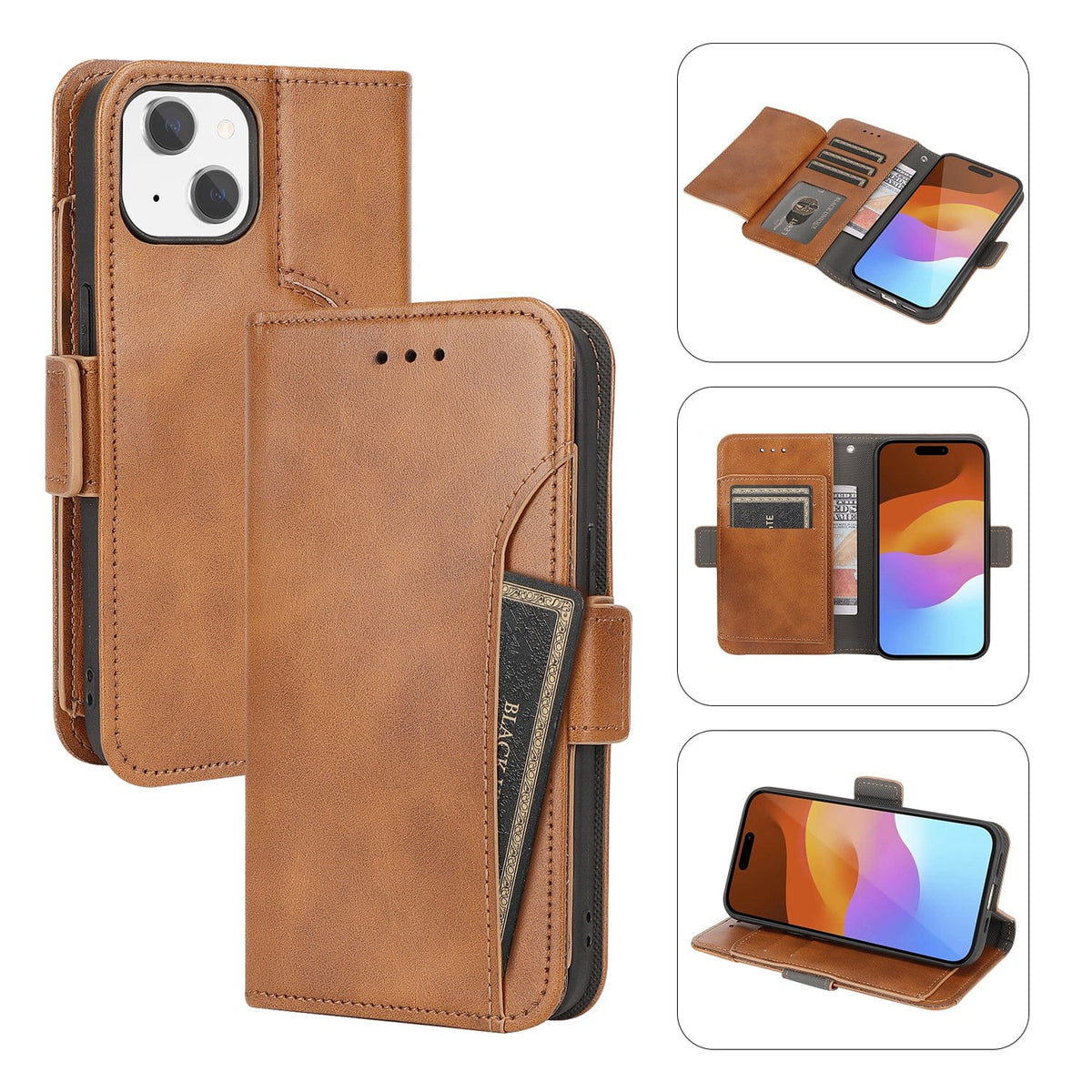 iPhone 15 Leather Wallet Case with MagSafe - Card Holder | Indy Series