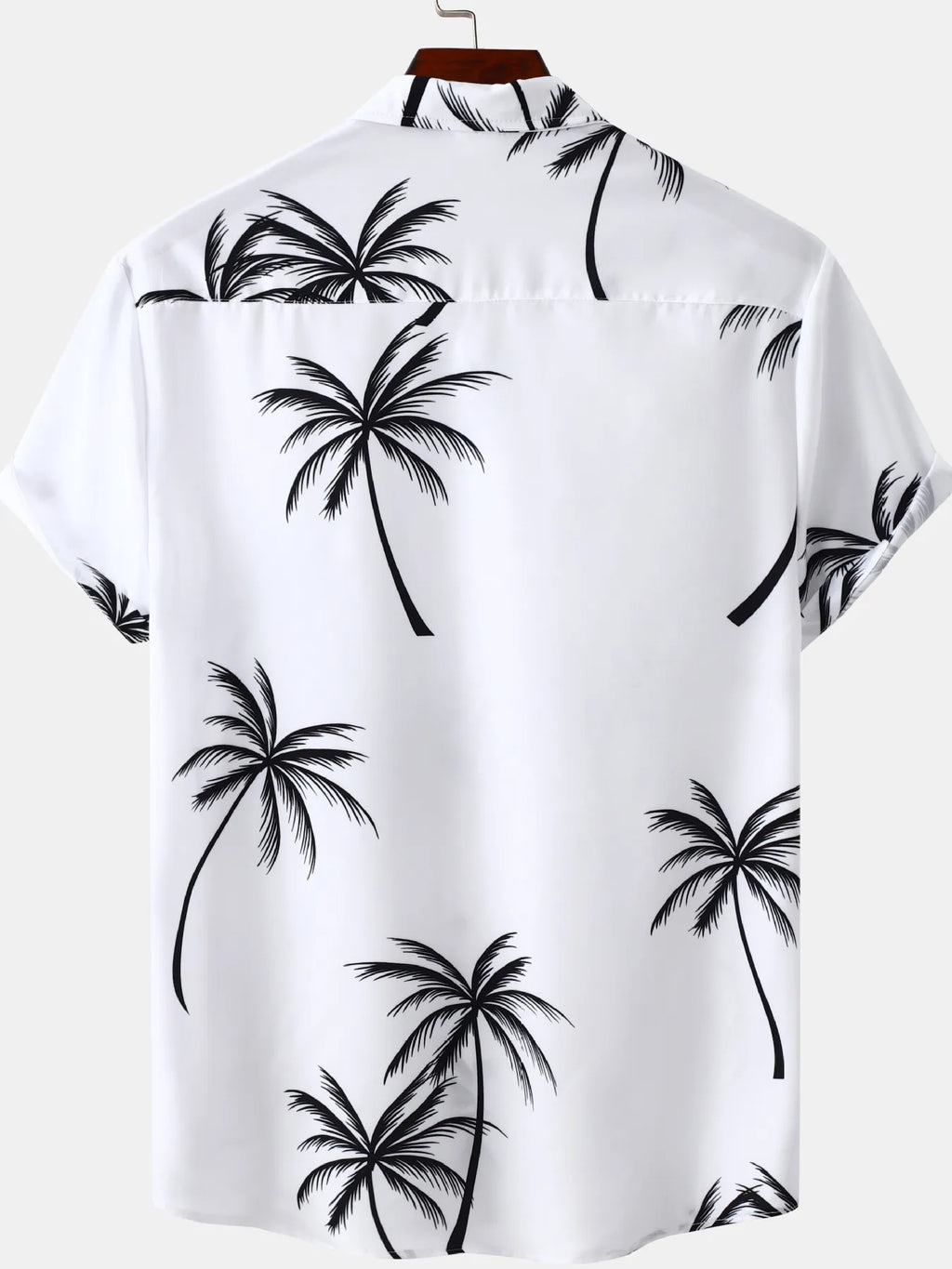 Men's Plus Size Tropical Palm Print Short Sleeve Button Down Shirt