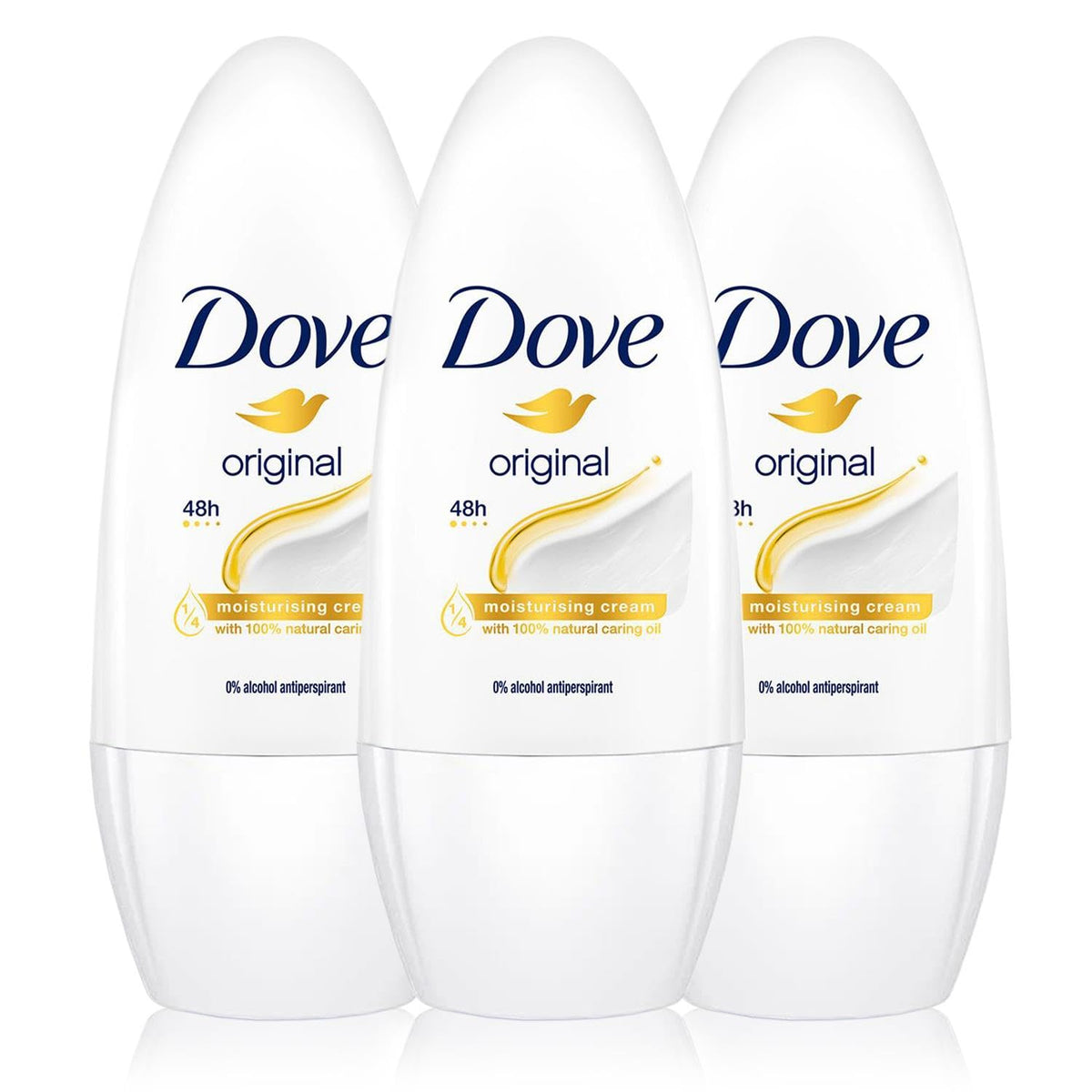 3 x 50ml Dove Anti-Perspirant Roll-On Original