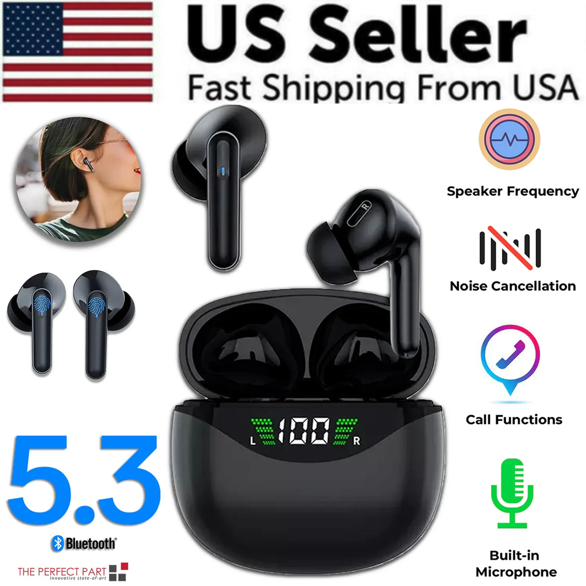 Bluetooth Earbuds 5.3 Noise Cancelling