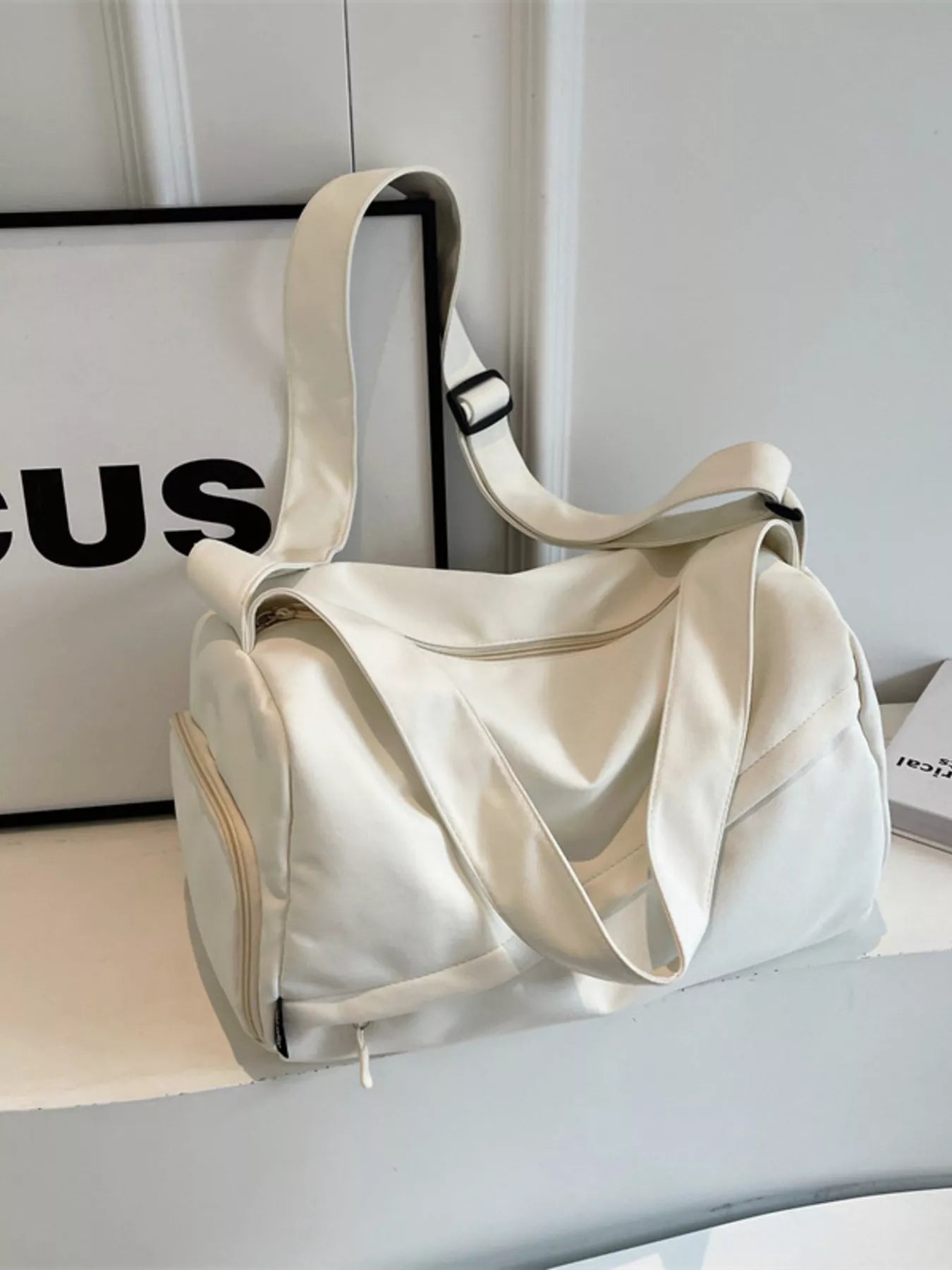 Adjustable Strap Solid Color Travel Bag