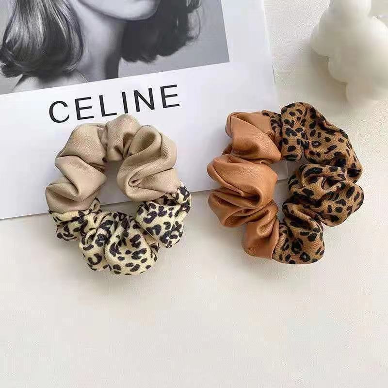 Leopard Print Color Block Hair Ring