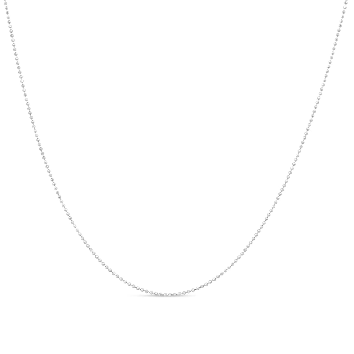 .925 Sterling Silver 0.7mm Slim Dainty Unisex 18" Ball Bead Chain