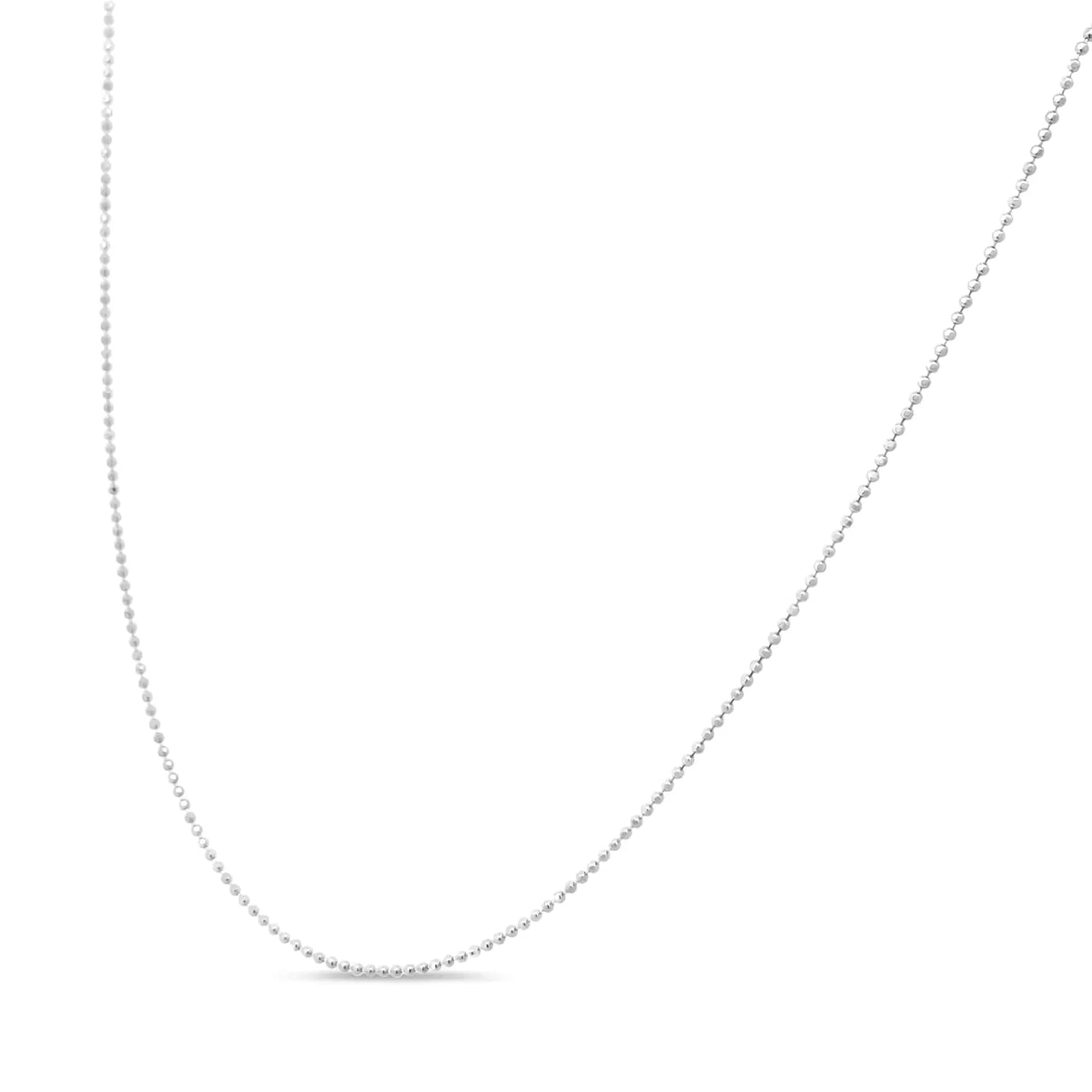 .925 Sterling Silver 0.7mm Slim Dainty Unisex 18" Ball Bead Chain