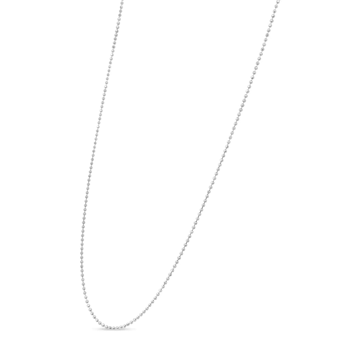 .925 Sterling Silver 0.7mm Slim Dainty Unisex 18" Ball Bead Chain