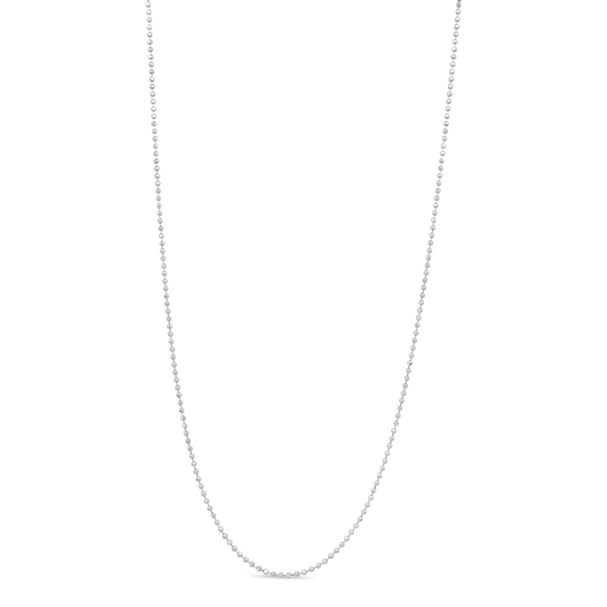 .925 Sterling Silver 0.7mm Slim Dainty Unisex 18" Ball Bead Chain