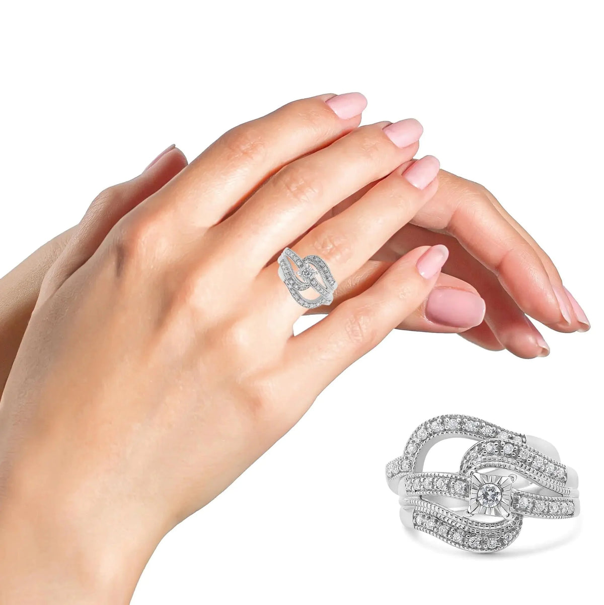 Sterling Silver Diamond Bridal Ring