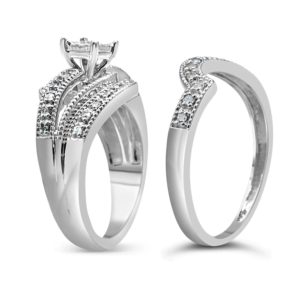 Sterling Silver Diamond Bridal Ring