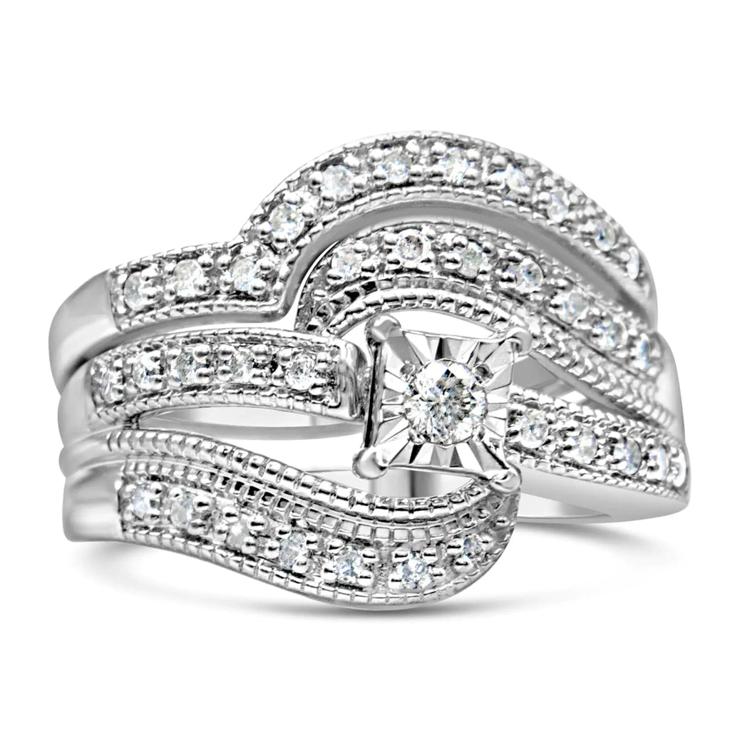 Sterling Silver Diamond Bridal Ring