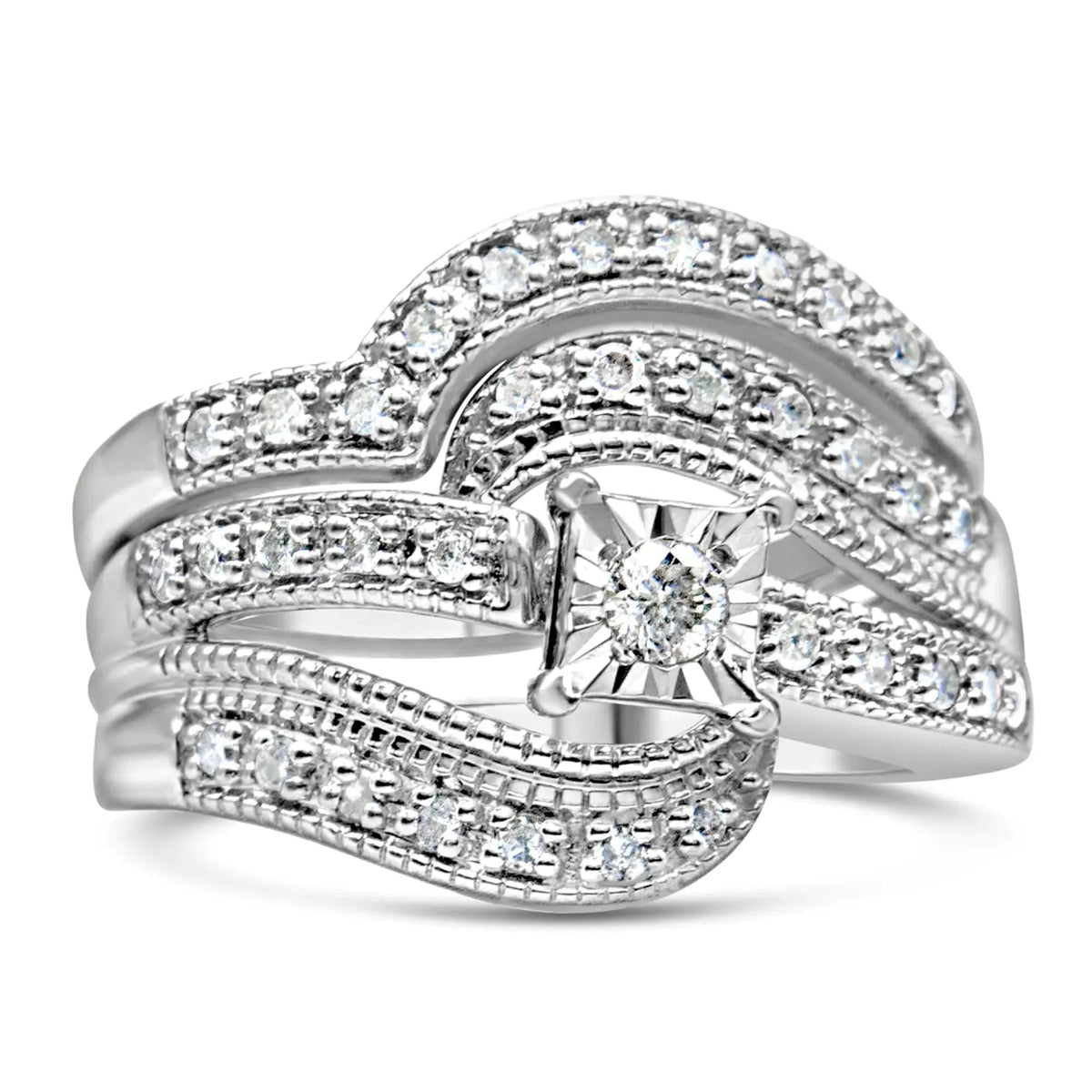 Sterling Silver Diamond Bridal Ring