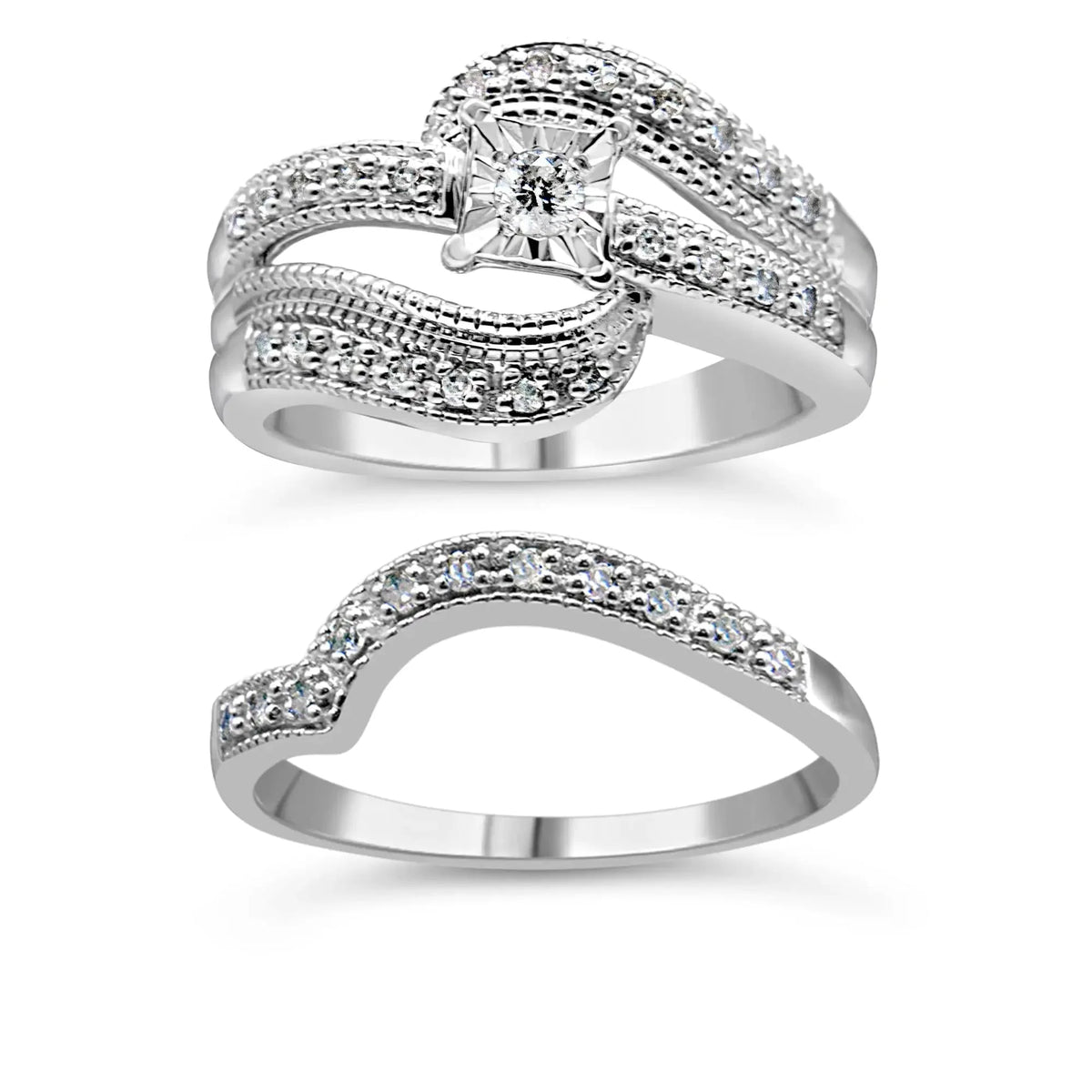 Sterling Silver Diamond Bridal Ring