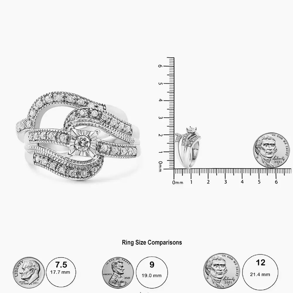 Sterling Silver Diamond Bridal Ring