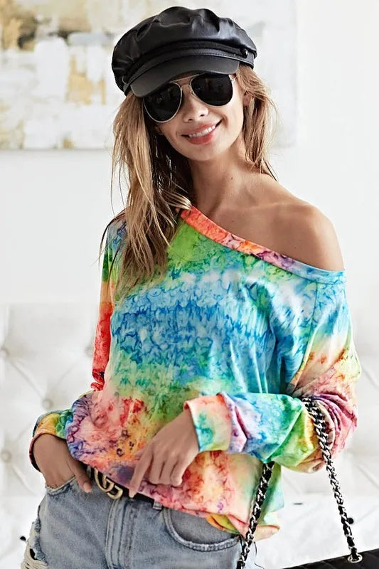 BiBi Tie Dye Soft Knit Jersey T-Shirt