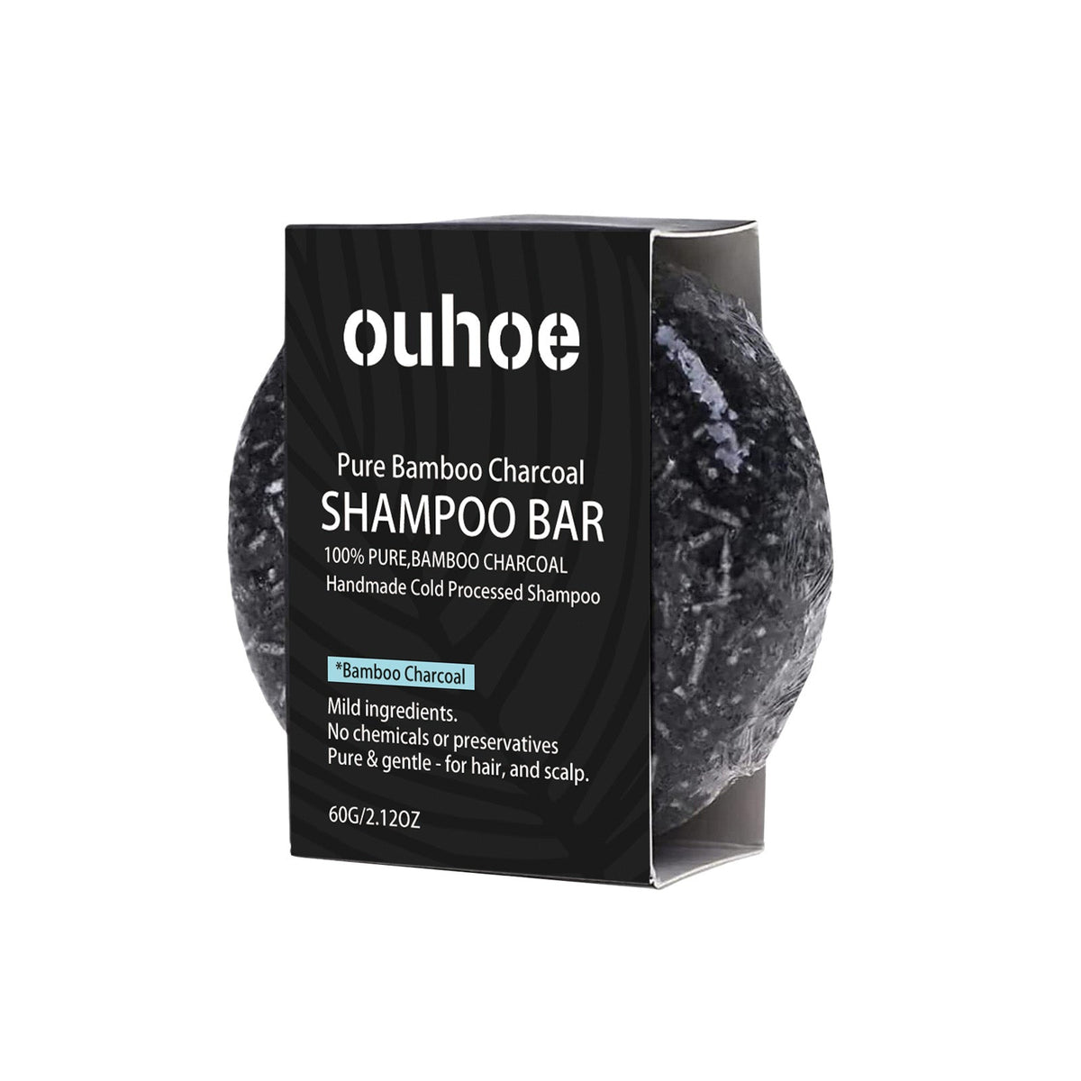 Organic Bamboo Charcoal Shampoo Bar, Deep Cleansing Scalp Strong And Strong Hair Nourishing Repair Improve Dry Shampoo Soap