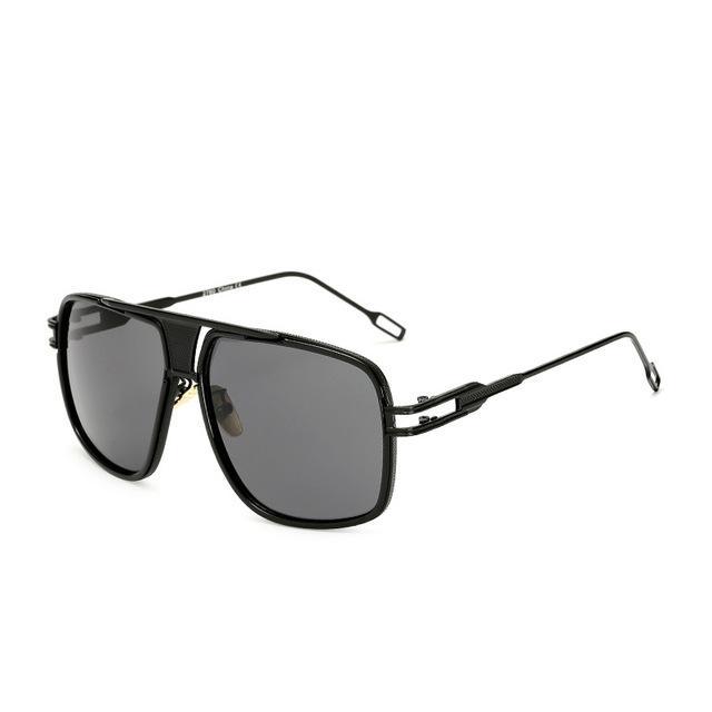 Classic Oversized Men Sunglasses Glasses Square With Metal Frame