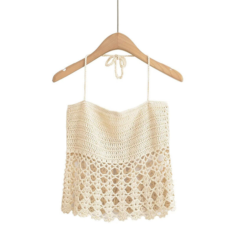 Fashionable and Sexy Hollow-out Short Crochet Strapless Top for Women