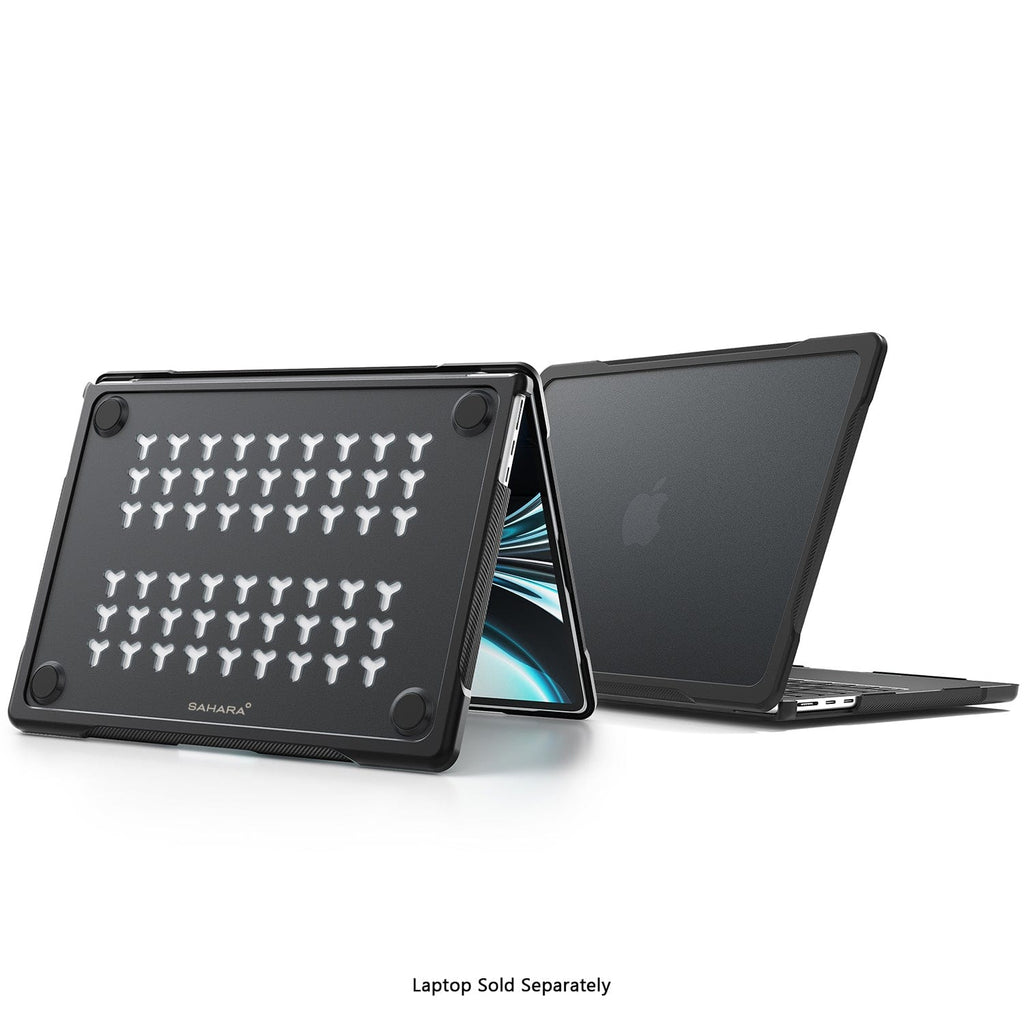 MacBook Air 13.6-inch (M3-M5) Clear/Black Case – Shock-Absorbing Corners | Raider Series