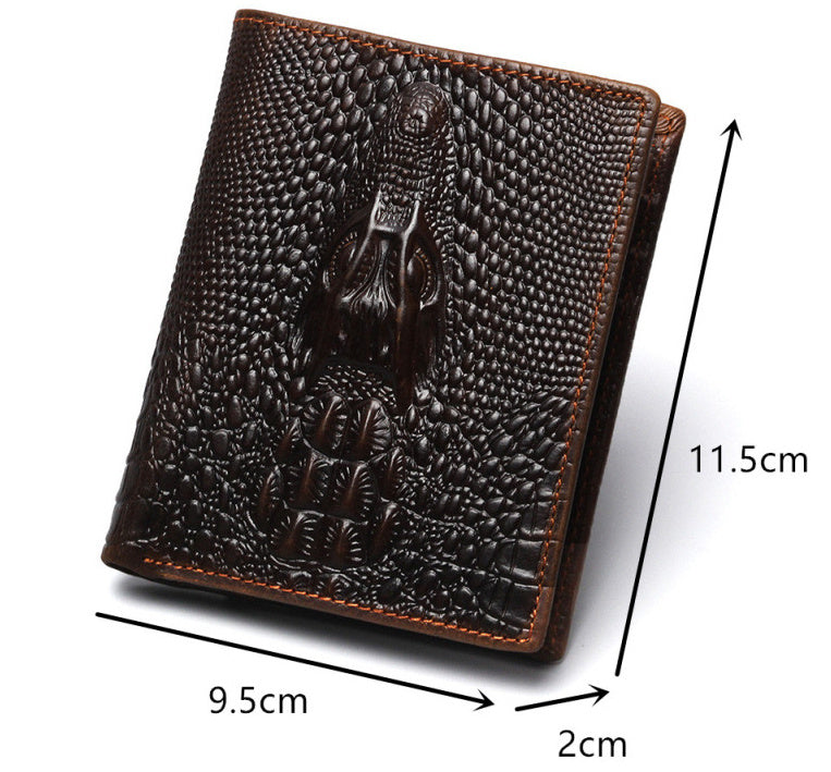 Men's Retro Crocodile Pattern Wallet