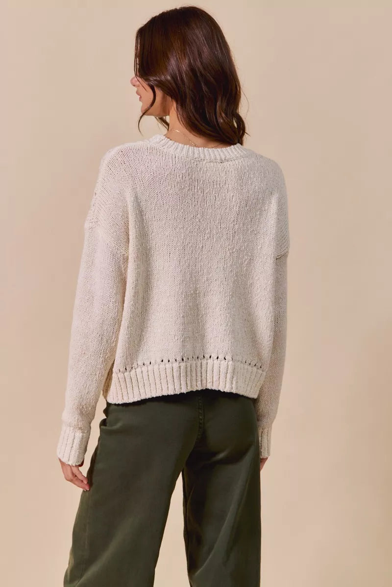 SO ME Vegetable Round Neck Long Sleeve Sweater