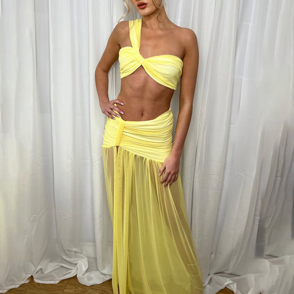 Summer New Hot Selling Women's Two-Piece Set Sexy Bikini Top Packing Hip Skirt