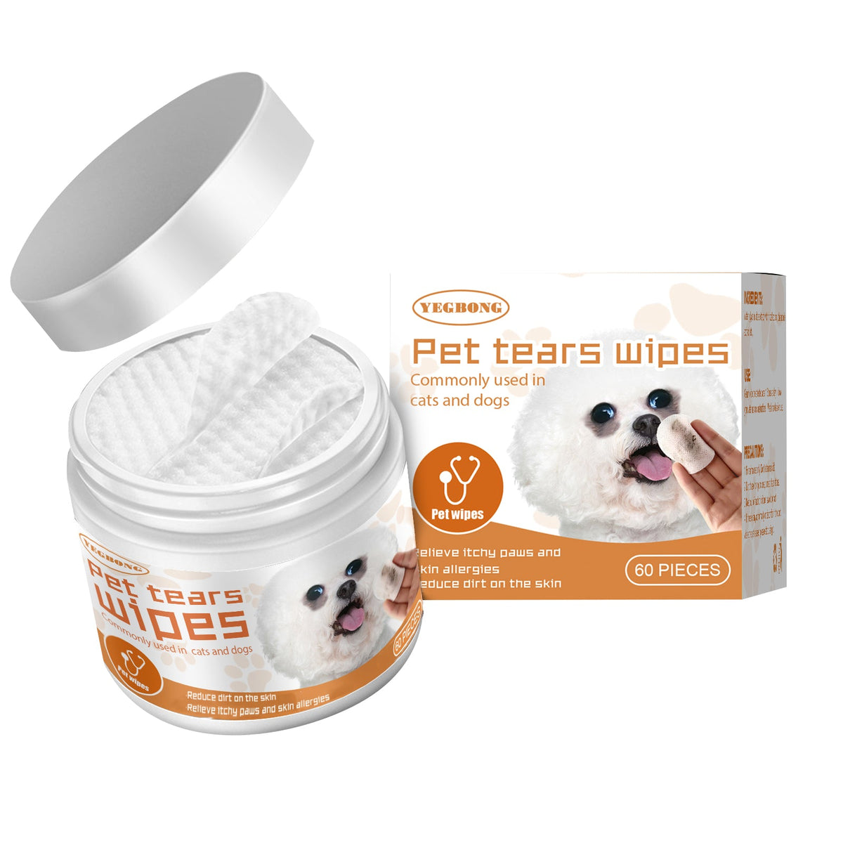 Pet Wipes Clean, Dogs And Cats Tear Stains Eye Cleaning Wipe Eye Dirt Cotton Pad