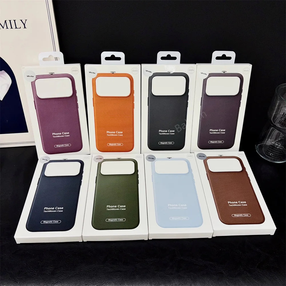 Original Tech Woven for Magsafe Case for Iphone 18 17 16 15 Plus 14 13 12 11 Pro Max TechWoven Magnetic Wireless Charging Cover